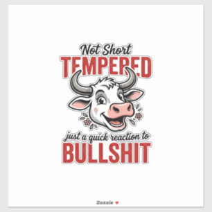 Sticker Vache à tempérament drôle vintage