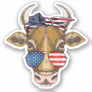 Sticker Vache américaine