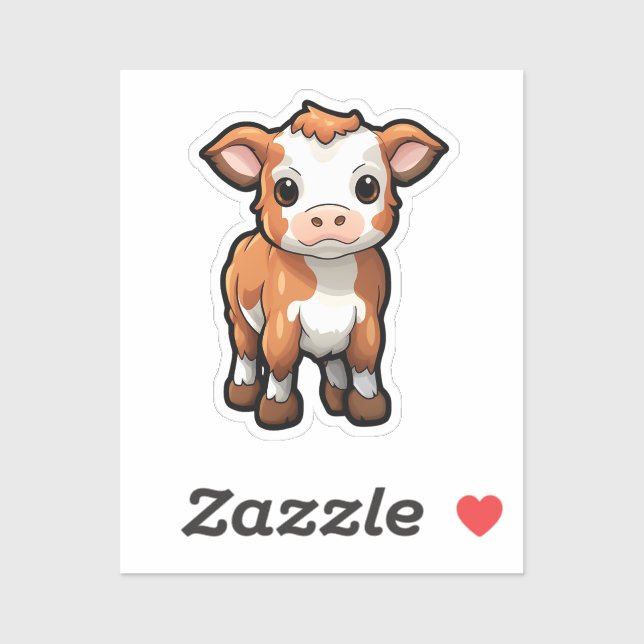 Sticker Vache caricaturale (Feuille)