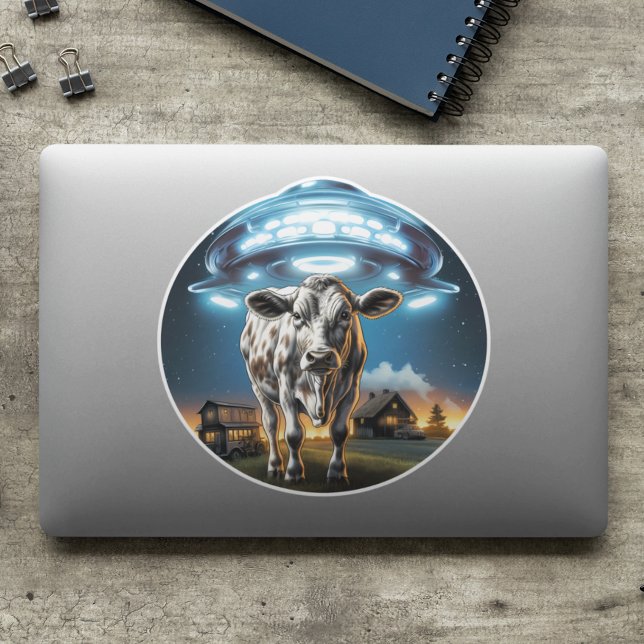 Sticker Vache de navire spatial UFO (Créateur téléchargé)