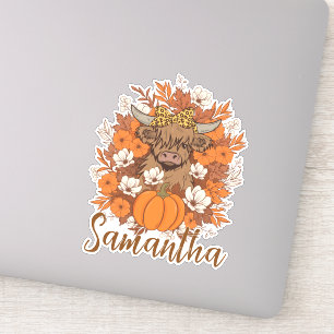 Sticker Vache des Highlands Halloween Automne Personnalisé