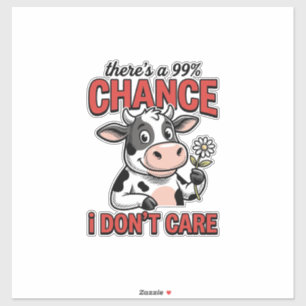 Sticker Vache Drôle Chance Je M'en Fiche Vintage