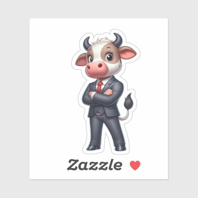 Sticker vache, grosse vache à boeufs (Feuille)