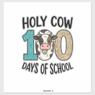 Sticker Vache sacrée 100 jours d'école Vintage T-shirt de