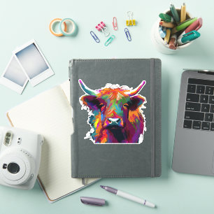 Sticker Vache, vache, vache, art de la vache des hautes te