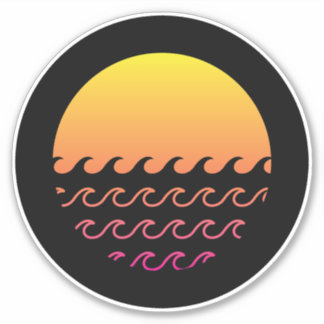 Sticker Vagues de coucher de soleil