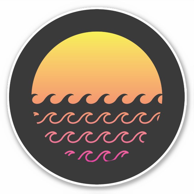 Sticker Vagues de coucher de soleil (Devant)