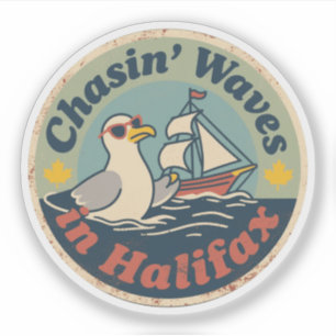 Sticker Vagues de moules Retro Halifax
