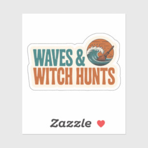 Sticker Vagues et chasse aux sorcières Rétro Réservation I