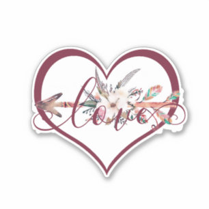 Sticker valentin flèche florale