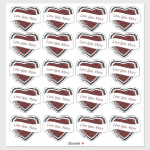 Sticker Valentine custom 20 plaid heart
