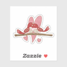 Sticker Valentine Lovebirds