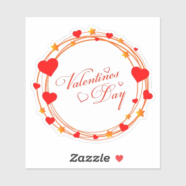 Sticker Valentine's Day Circle Design-25695 (Feuille)
