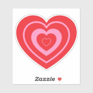 Sticker Valentines Day Coeur rose et rouge à deux tons