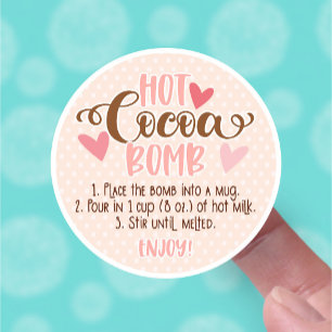 Sticker Valentines - Instructions pour la bombe de cacao à