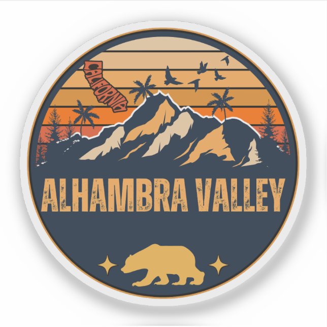 Sticker Vallée d'Alhambra, Californie (Devant)