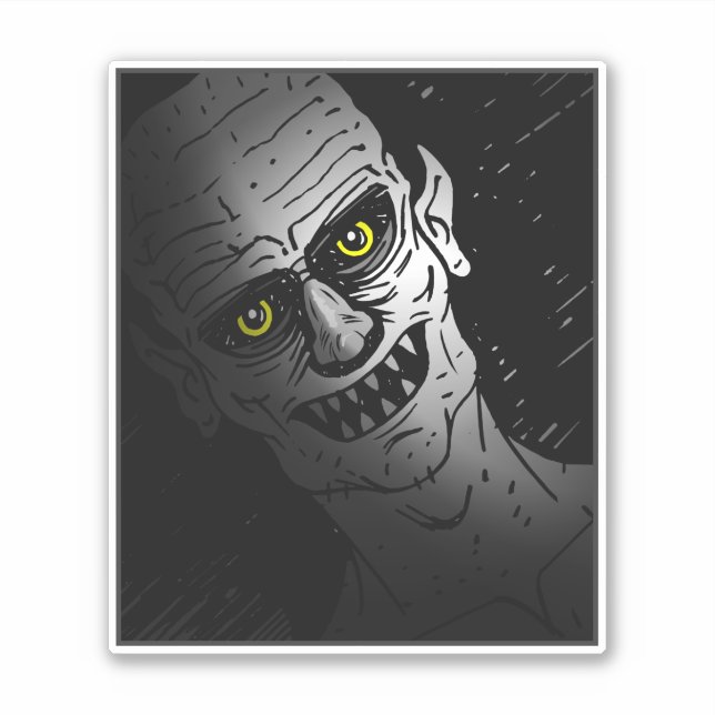 Sticker Vampire démoniaque Halloween (Devant)