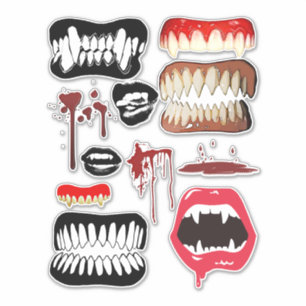 Sticker Vampire Fangs Dents Halloween Horreur art