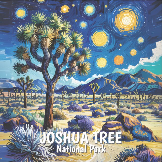 Sticker Van Gogh moderne Joshua Tree Désert de Mojave Rand (Devant)