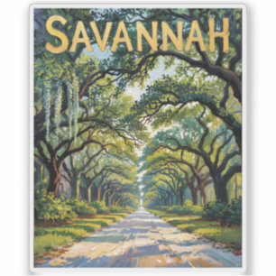 Sticker Van Gogh Rétro Savannah Géorgie Avenue des Chênes
