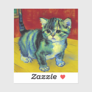 Sticker Van Gogh Tabby Cat
