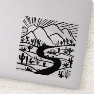 Sticker VAN LIFE Desert Mountain Explorez Sunrise
