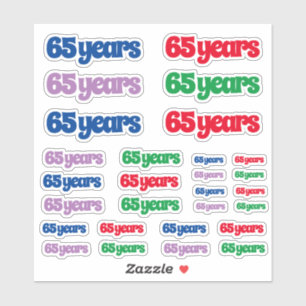 Sticker Variété de tailles de 65 ans