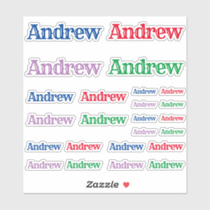 Sticker Variété de tailles du nom André