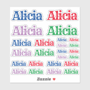 Sticker Variété des tailles du nom Alicia