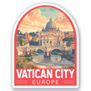 Sticker Vatican City Travel Art Vintage