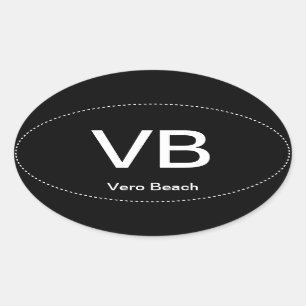 Sticker VB Vero Beach Oval Bumper