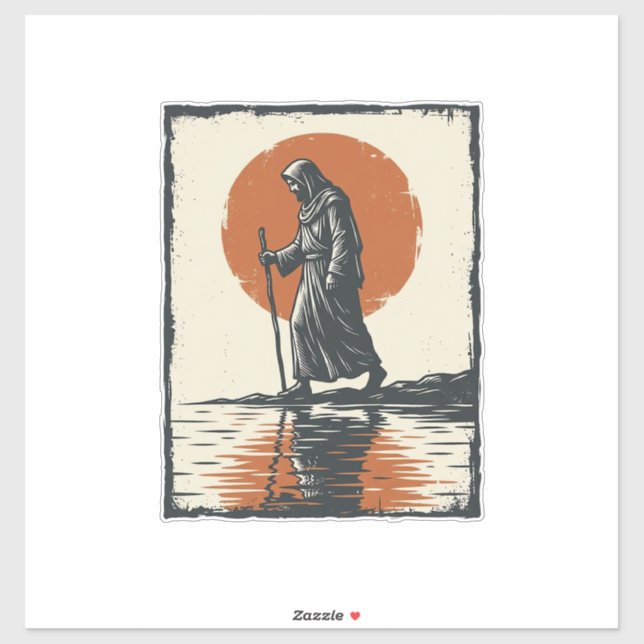 Sticker Vecteur de réflexion de silhouette de marche au co (Feuille)