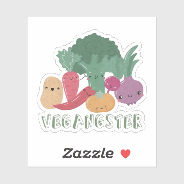 Sticker Vegan Pun : Vegangster (Feuille)