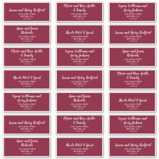 Sticker Végétation d'hiver Bourgogne Mariage invité (Devant)