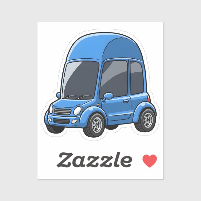 Sticker Véhicule dessiné avec lignes de toit arquées (Feuille)