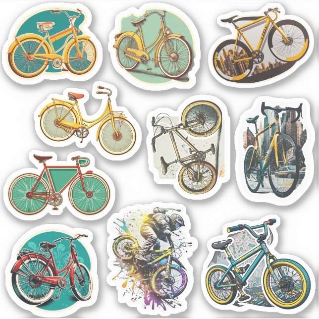 Sticker Vélo BMX Wheelie Fixbike pour cavalier. Vélo rétro (Devant)