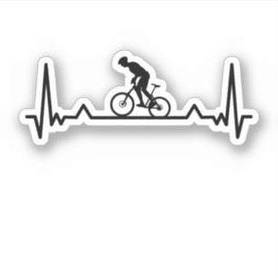 Sticker Vélo Cyclisme Heartbeat Line Dons Drôle