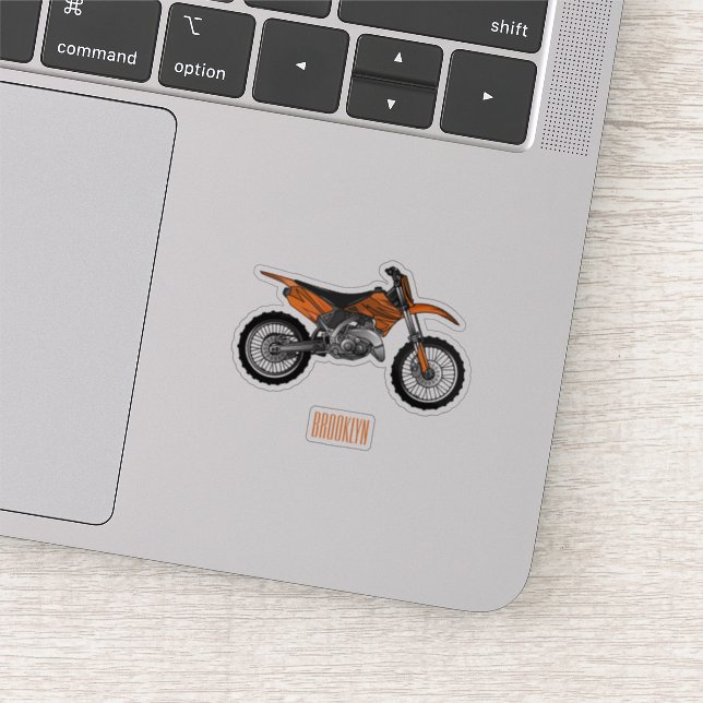 Sticker Vélo droit hors route moto / motocross dessin anim (Détail)