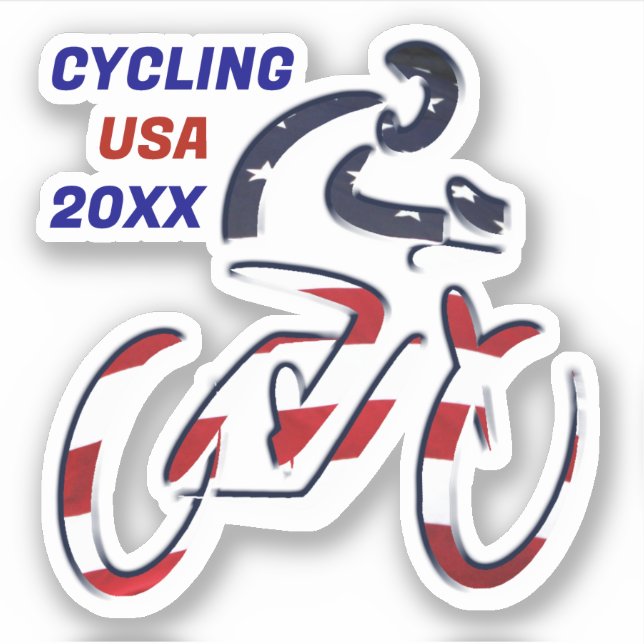 Sticker Vélo patriotique américain CYCLISME (Devant)