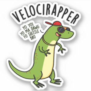 Sticker Veloci-rapper Dinosaure Drôle Puns