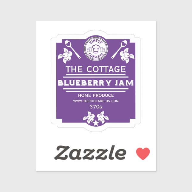Sticker Vendeur de confiture Blueberry (Feuille)