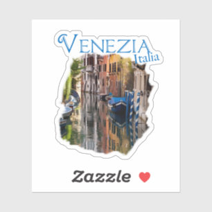 Sticker Venezia, Italie : Canal coloré