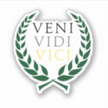 Sticker Veni Vidi Vici de César<br><div class="desc">Autocollant super cool pour tout amoureux de Rome antique - la célèbre ligne de Julius César "Veni,  Vidi,  Vici" - "Je suis venu,  j'ai vu,  j'ai conquis". Il s'agit de livres,  téléphones,  ordinateurs portables,  etc.</div>