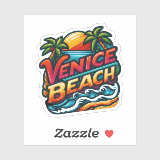 Sticker Venice Beach, Californie États-Unis (Feuille)