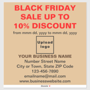 Sticker Vente du Black Friday Entreprise sur Brun Clair
