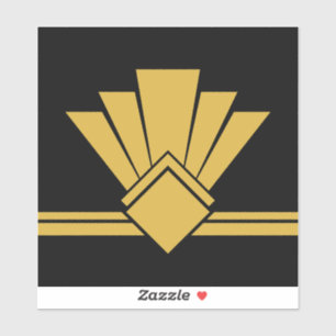 Sticker Ventilateur d'or Art Déco Faux Pell et Stick