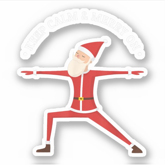 Sticker Ventilateurs de Yoga Joyeux Noël Stress Père Noël  (Devant)