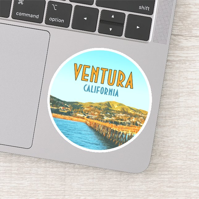 Sticker Ventura Pier Beach Californie Vintage (Détail)
