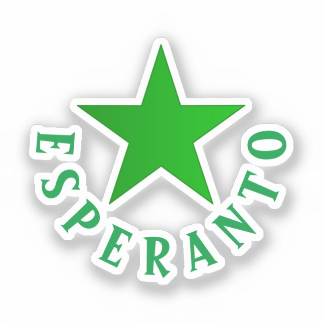 Sticker Verda Stelo (Esperanto Star) (Recto)