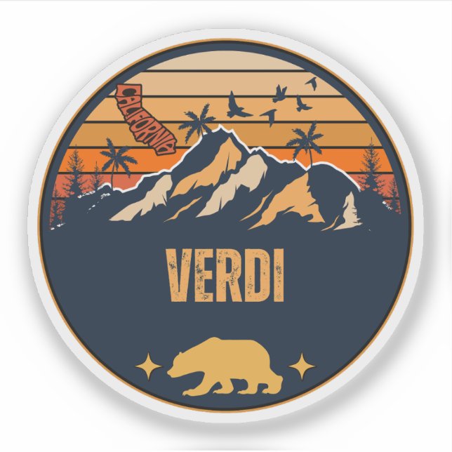 Sticker Verdi, Californie (Devant)